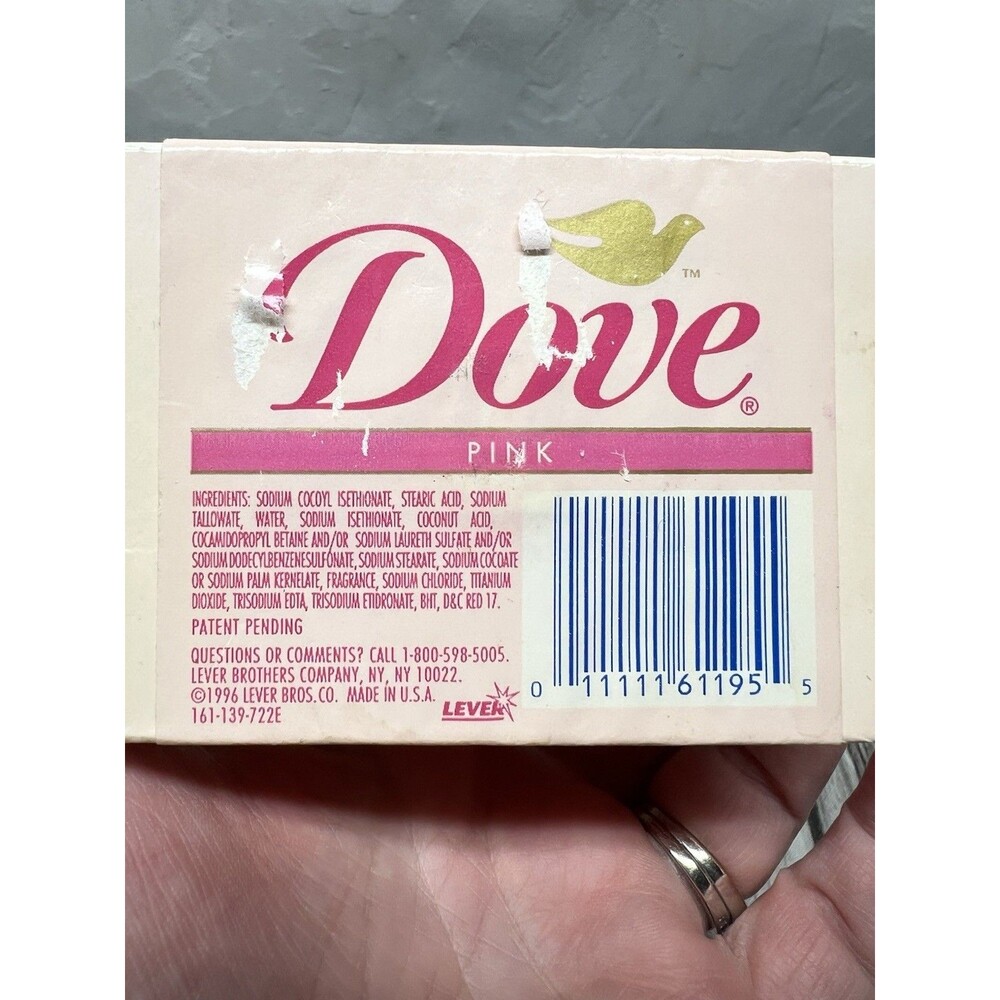 NEW 2 DOVE BEAUTY PINK VINTAGE NOS 1/4 MOISTURIZING CREAM BAR SOAP 4.75oz 1996 - Picture 3 of 4